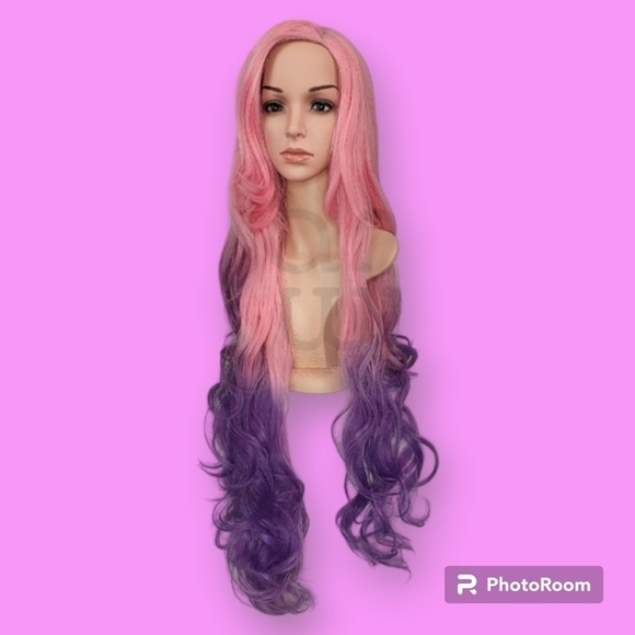Arda Wigs Pink & Purple Ombre Wavy 36" Synthetic Wig - Picture 1 of 3